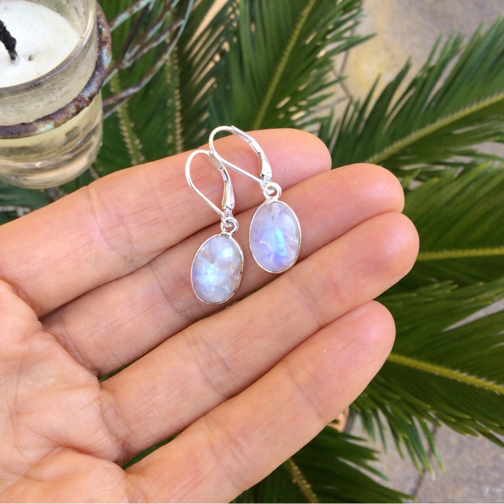 Moonstone Earrings Sundance Charm Sterling Silver - Picture 4 of 7
